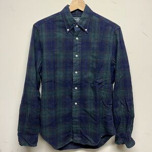 Gitman Bros Vintage Men's Blue and Green Plaid Shirt